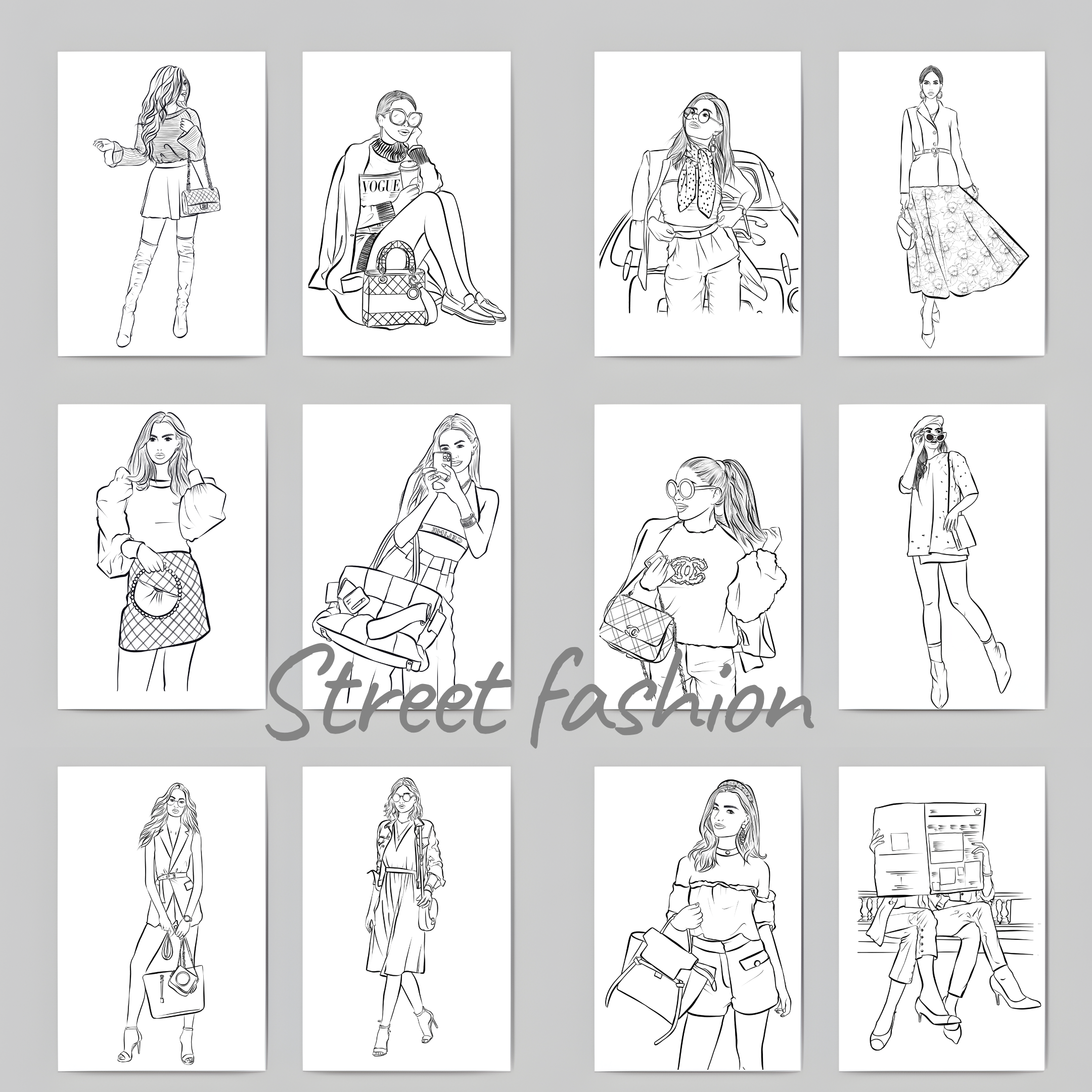 Fashion Coloring Book for Adults | Printable Fashion Coloring Pages PDF | Digital Download