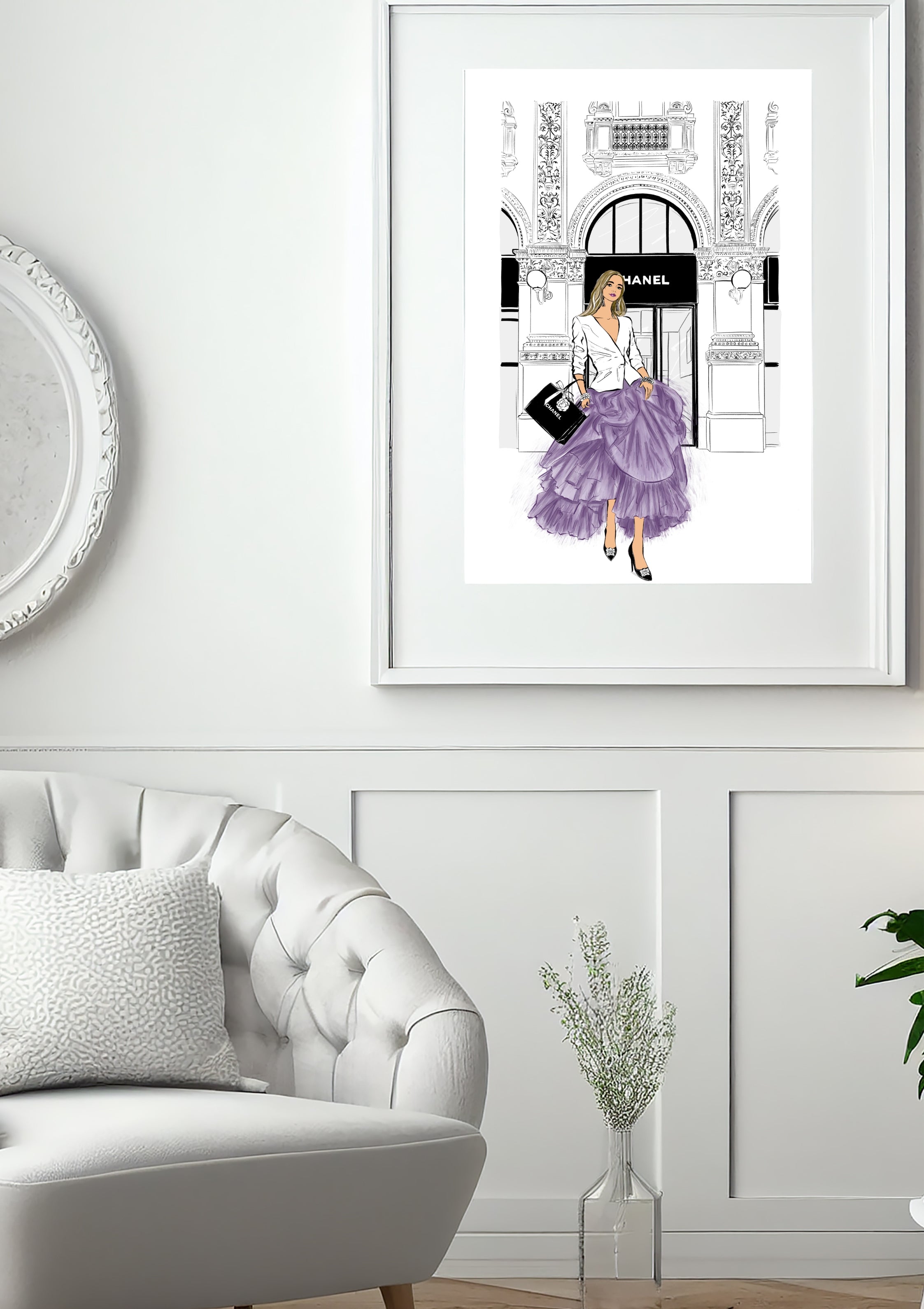 Lavender Luxe at Chanel – Fashion Wall Art Print(Digital Download)