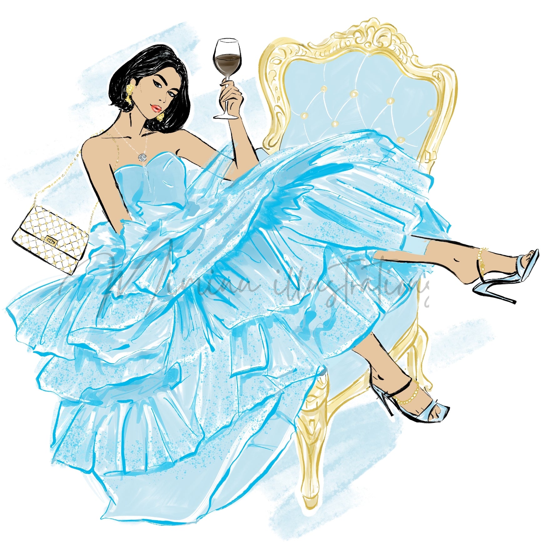 Her Moment of Luxury- Fashion Art Print