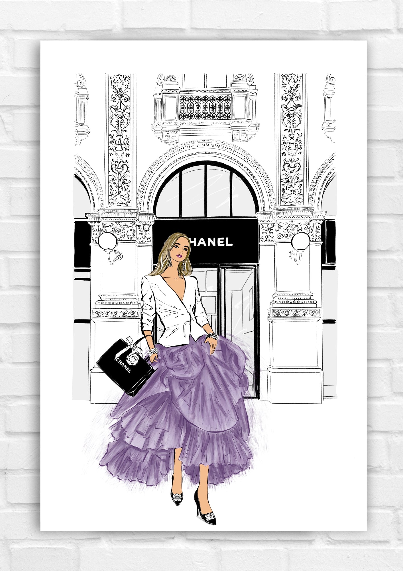 Lavender Luxe at Chanel – Fashion Wall Art Print(Digital Download)