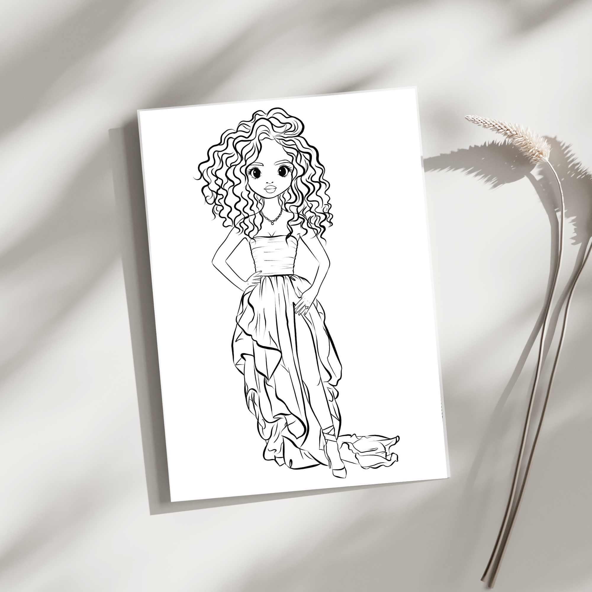 Girlish Fashion Coloring Book for Teens | Printable Fashion Coloring Pages A4 PDF  |  Digital Download