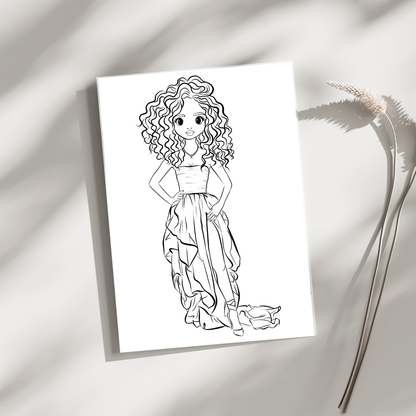 Girlish Fashion Coloring Book for Teens | Printable Fashion Coloring Pages A4 PDF  |  Digital Download