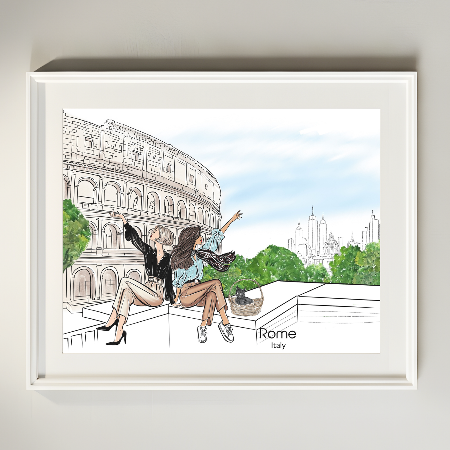 La Dolce Vita Fashion Print – Rome Italy Illustration, Travel Poster (Digital Download)