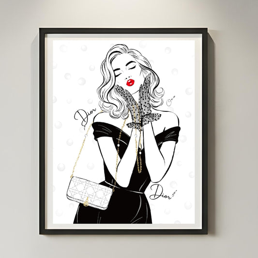 Minimalist Black Dress Fashion Illustration | Elegant Wall Art (Digital Download)