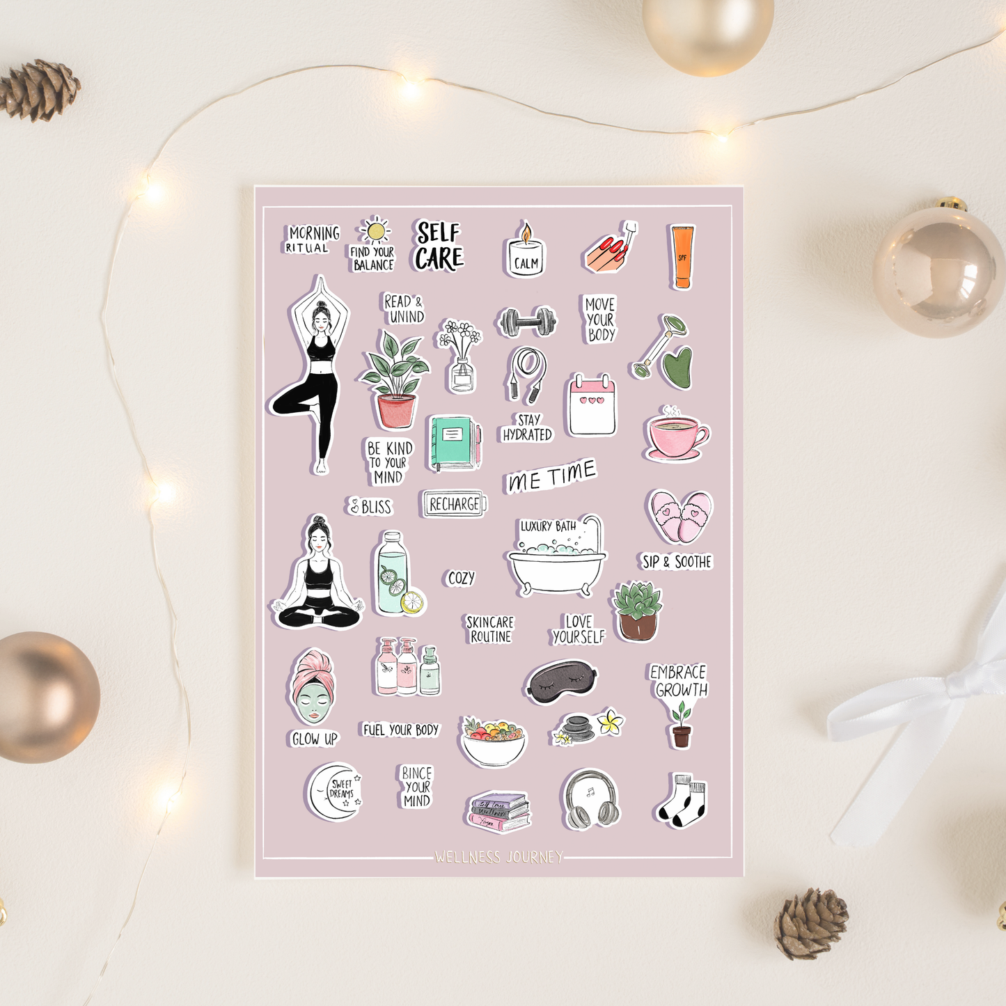 Glow & Glam Digital Sticker Collection | Fashion & Wellness Planner Stickers  | Digital Download