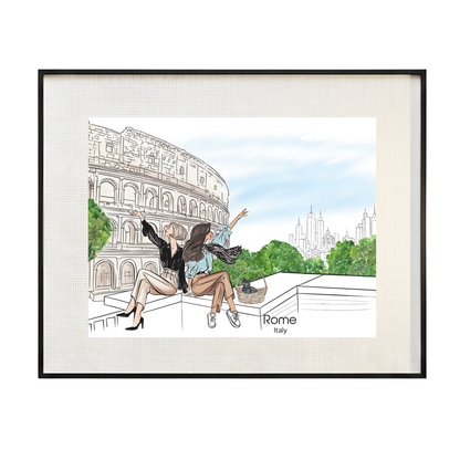 La Dolce Vita Fashion Print – Rome Italy Illustration, Travel Poster (Digital Download)