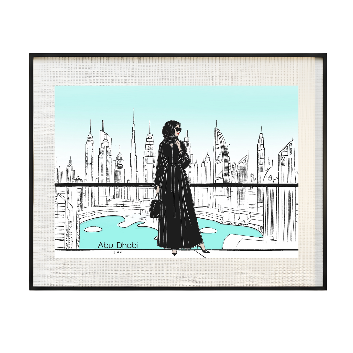 Abu Dhabi Elegance Fashion Print | Modest Luxury City Skyline Poster (Digital Download)