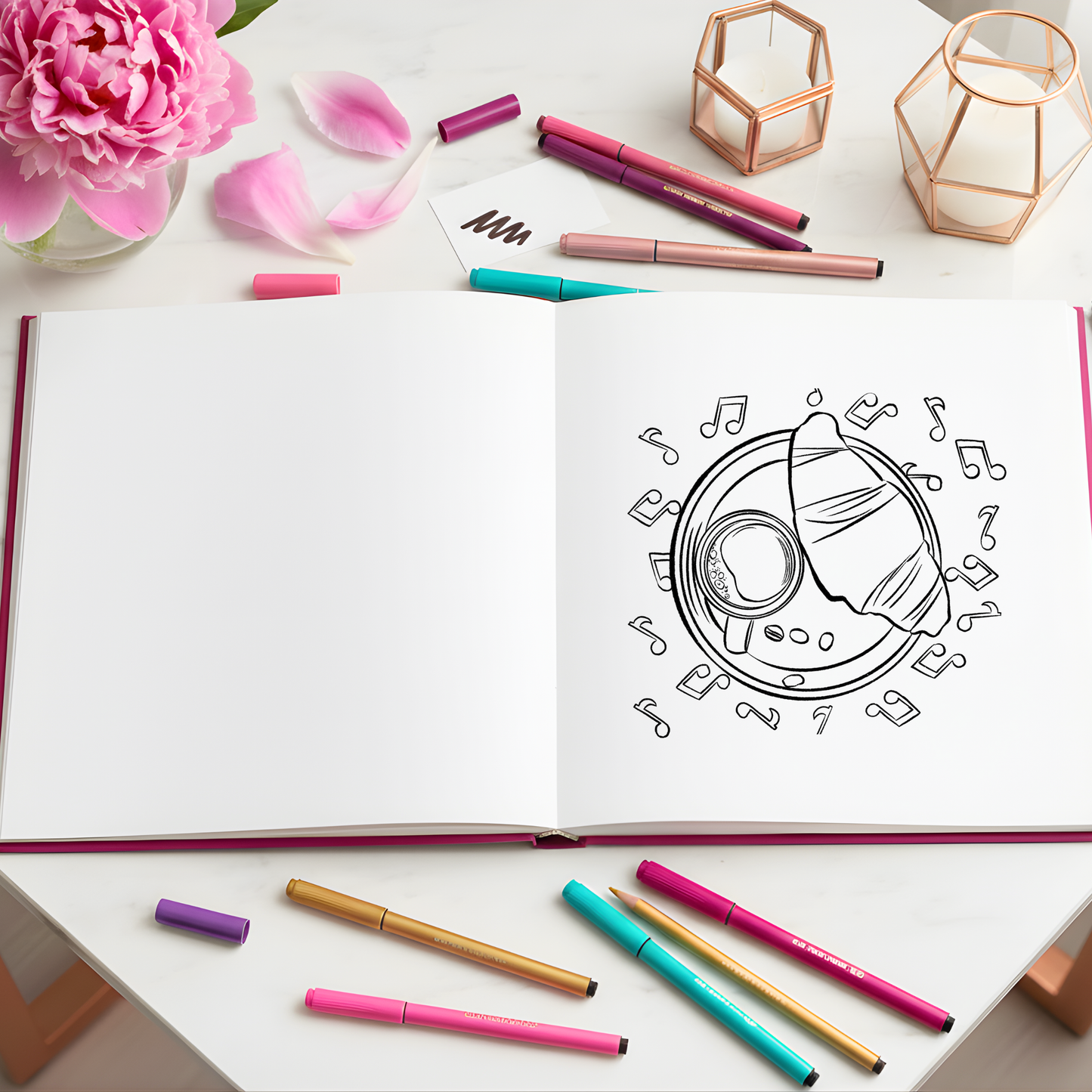 Cozy  Coffee Corners - Digital   Coloring Book