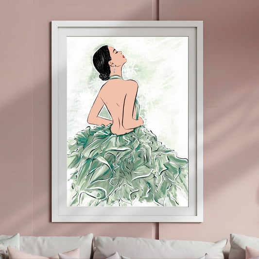 Backless Beauty-fashion Print