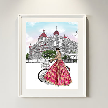 Mumbai Royal Ride – Fashion Illustration Print