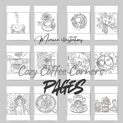 Coffee coloring pages for Adults | Cozy Coffee Lover|Me Time | Self-care for you | Digital Download