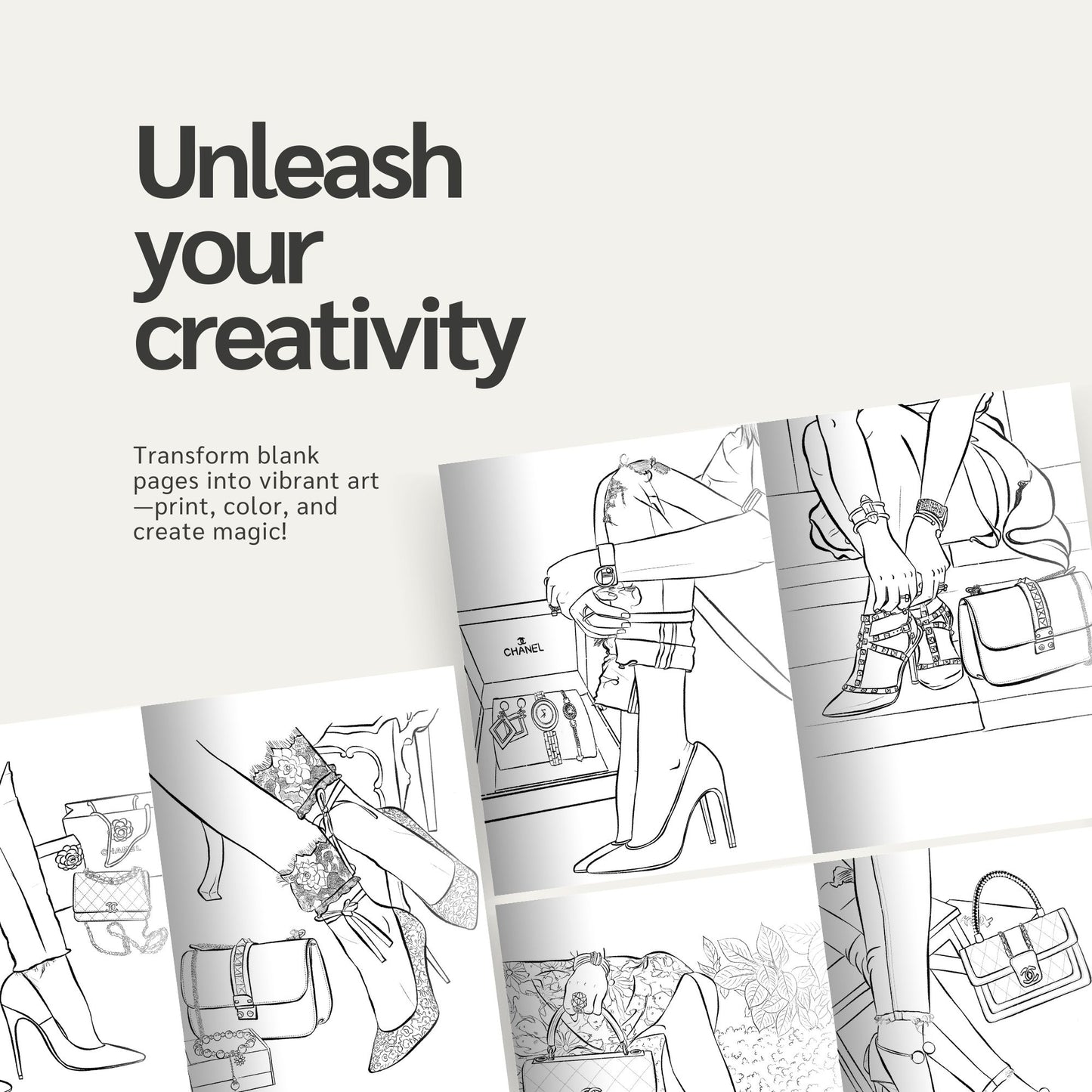 Glamorous High Heel -Coloring Book