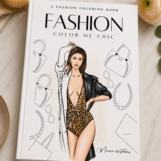 Fashion in Chic Coloring Book for Adults | Printable Fashion Coloring Pages PDF | Digital  Download