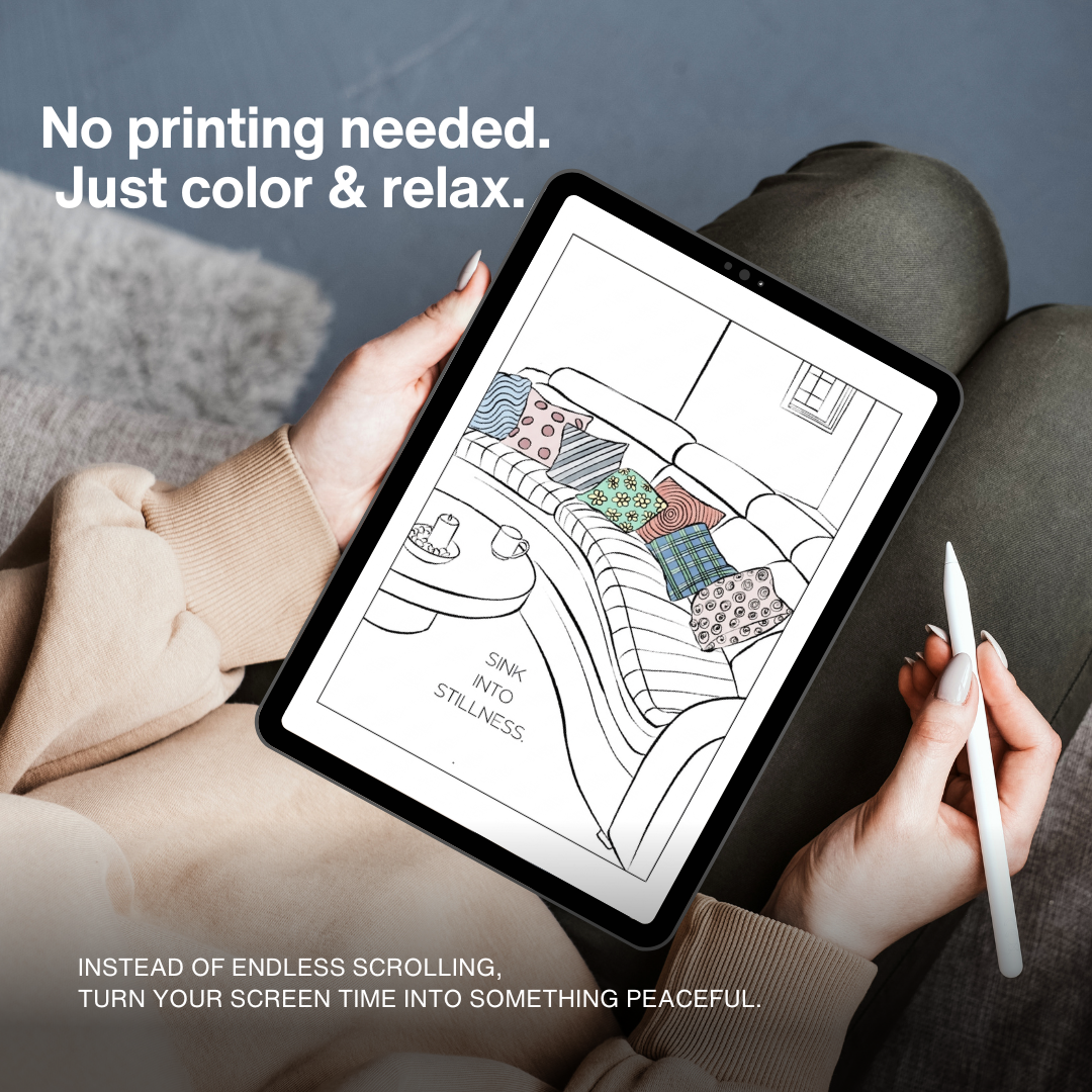 Calm Mind Coloring Book for Women | 37 Relaxing Pages, Quotes (Digital Download)