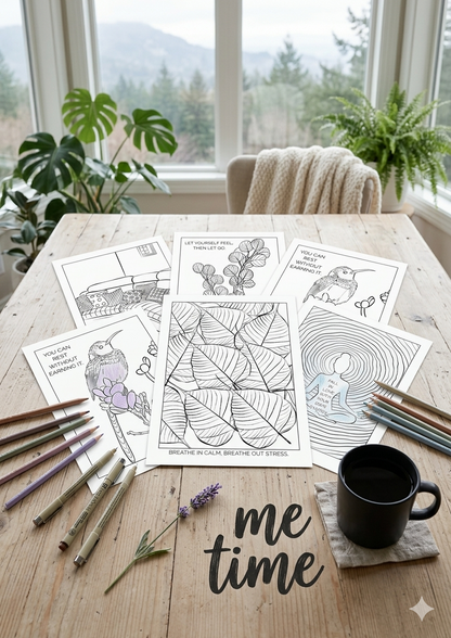 Calm Mind Coloring Book for Women | 37 Relaxing Pages, Quotes (Digital Download)