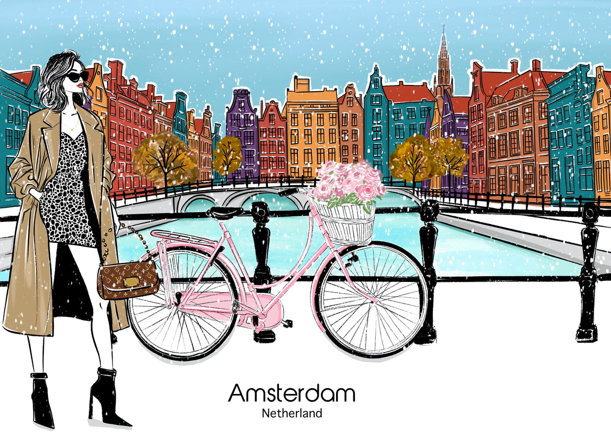 AMSTERDAM IN ELEGANCE-ILLUSTRATION-LIMITED EDITION PRINT