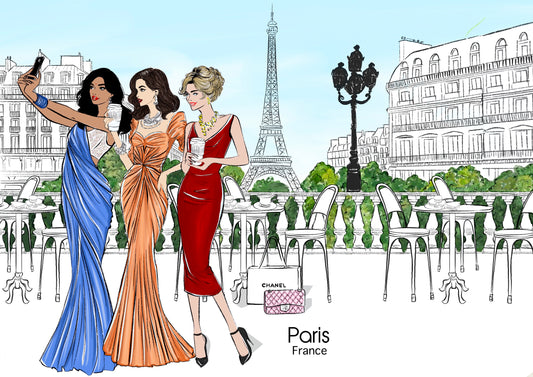 Eiffel Elegance Luxe Fashion Woman Print –A5 Matte Poster