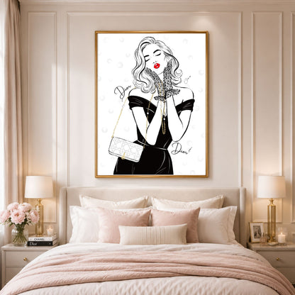 DIOR NOIR WHISPER-ILLUSTRATION-LIMITED EDITION PRINT