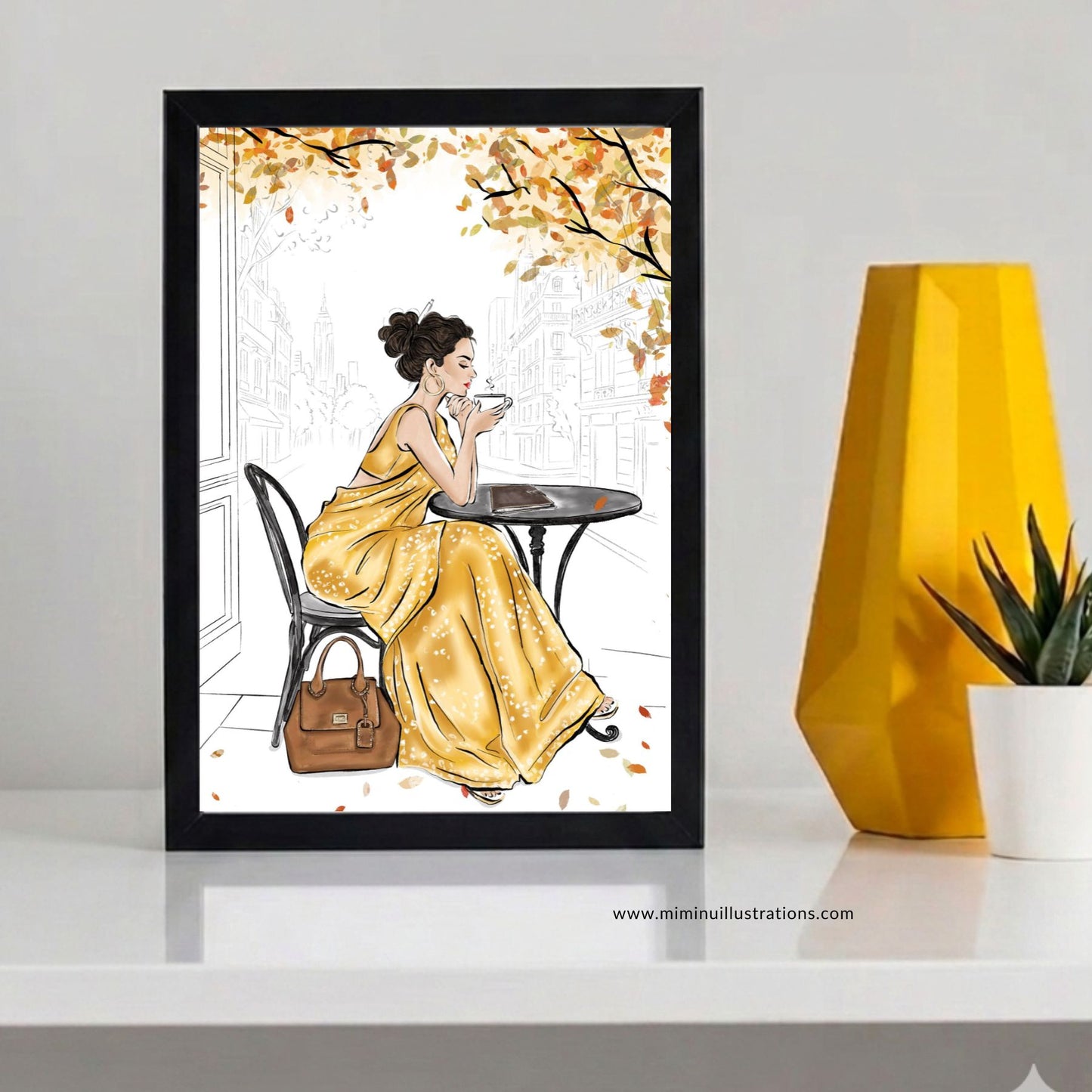 She Choose Herself  Framed Wall Art – A4 Fashion Illustration Decor for Women