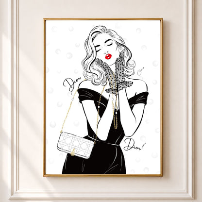 DIOR NOIR WHISPER-ILLUSTRATION-LIMITED EDITION PRINT