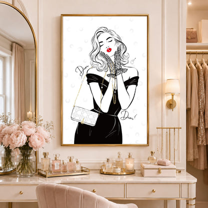 DIOR NOIR WHISPER-ILLUSTRATION-LIMITED EDITION PRINT