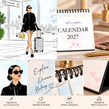 A Year of Fashion & Travel —2027 Limited Edition Desk Calendar