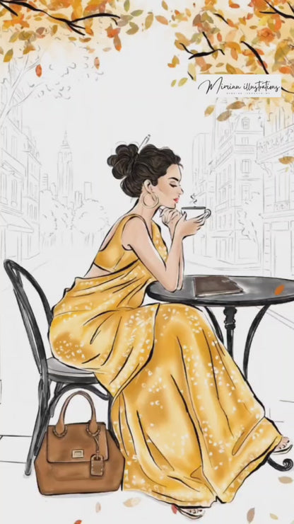 She Choose Herself  Framed Wall Art – A4 Fashion Illustration Decor for Women