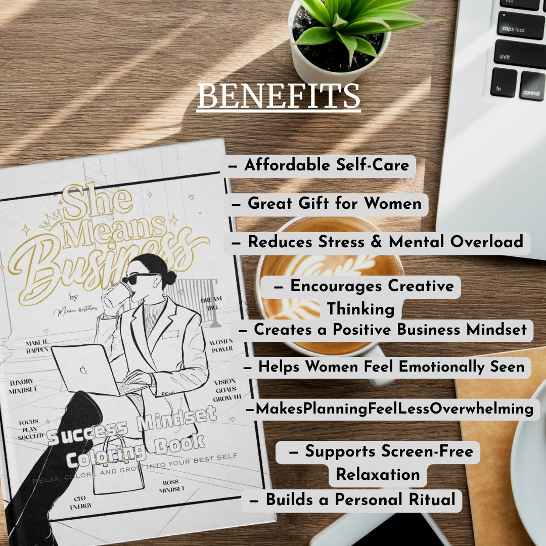 She Means Business: Success Mindset Coloring Book for Women