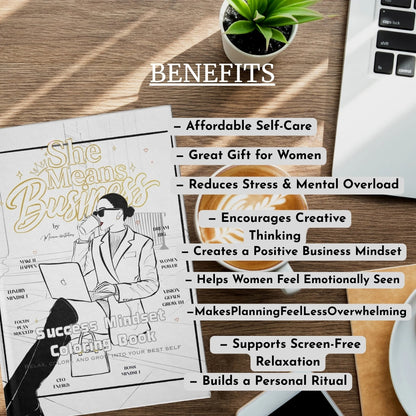 She Means Business: Success Mindset Coloring Book for Women