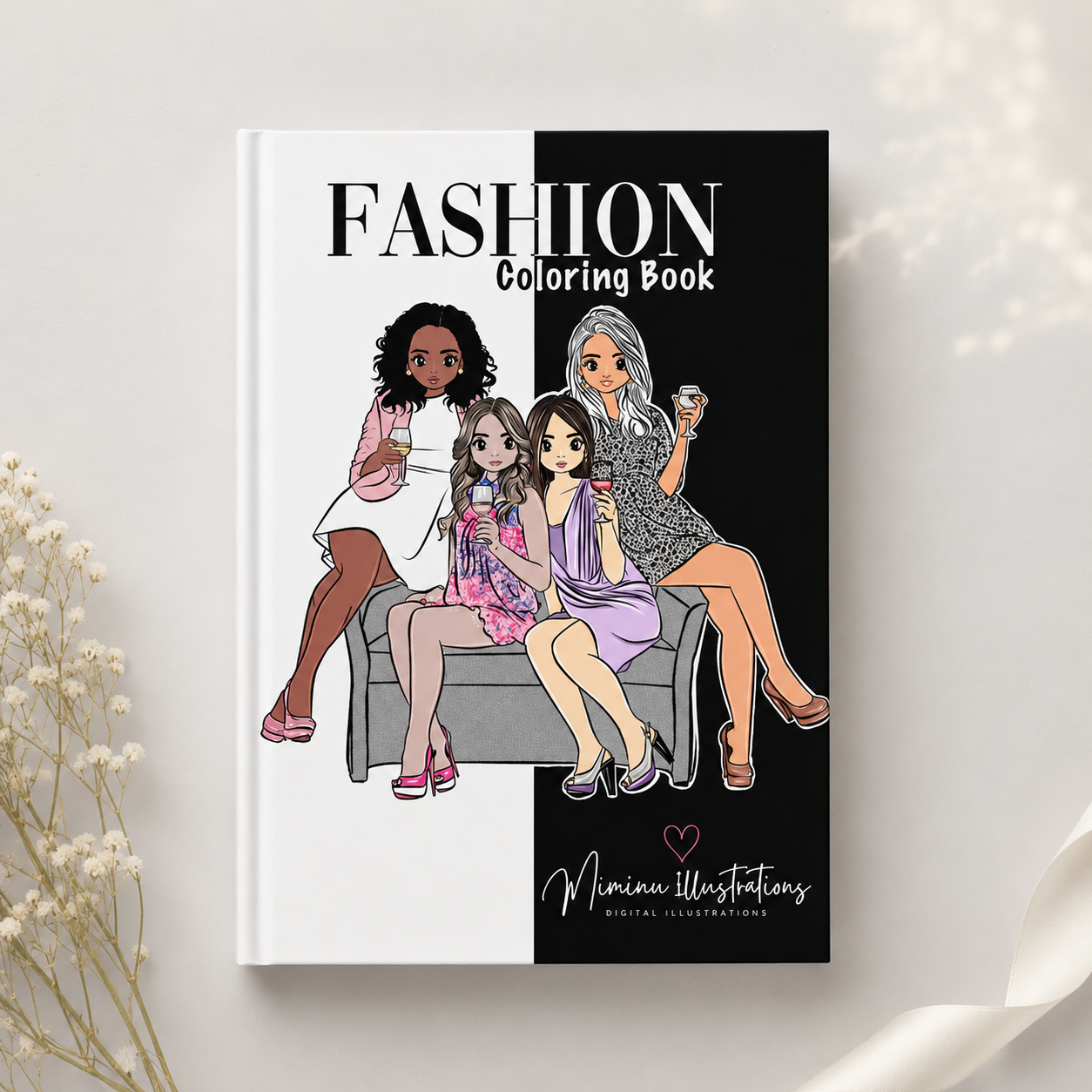 Girlish Fashion Coloring Book for Teens | Printable Fashion Coloring Pages A4 PDF  |  Digital Download